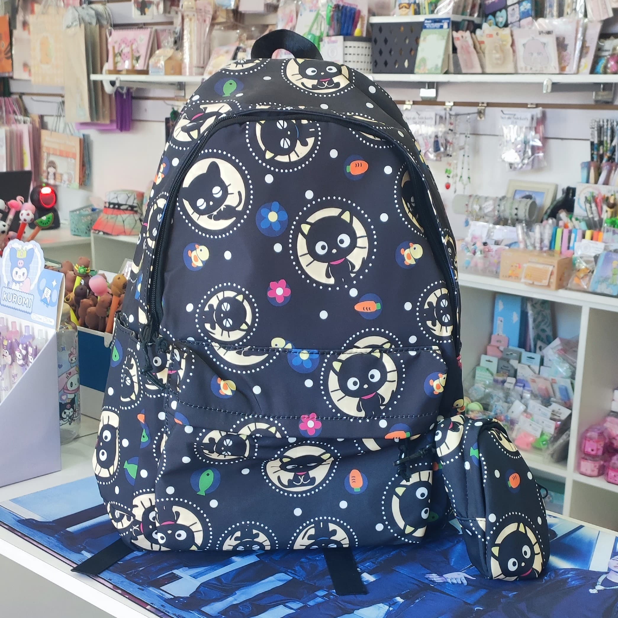 Mochila Negra Gatitos